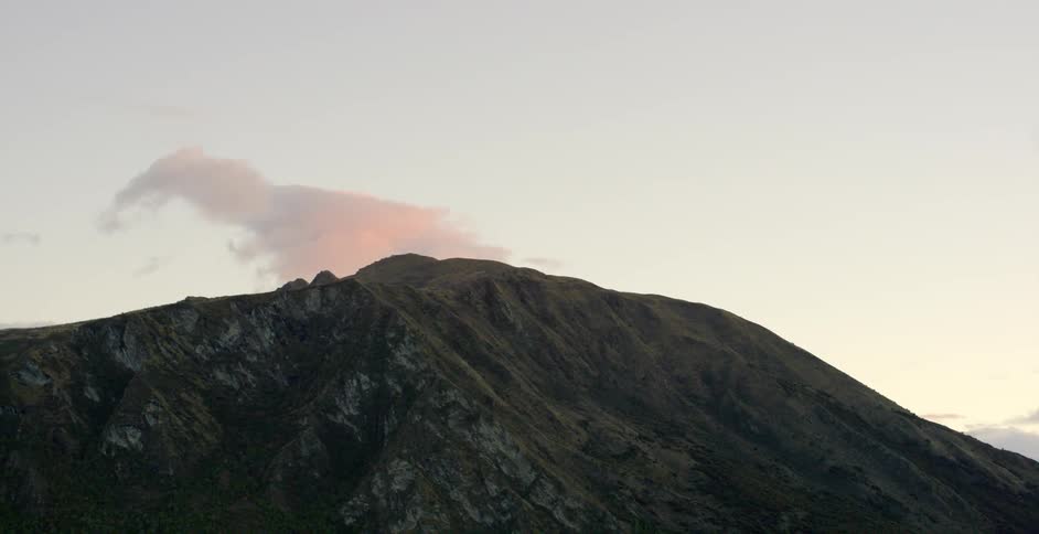 A mountain near sunrise