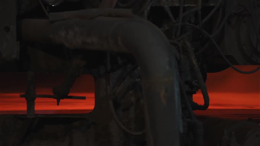 Machinery operates in a factory