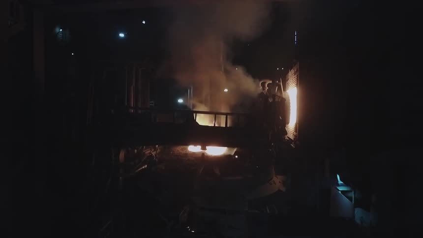 Steam rises from the machine