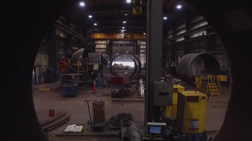 View looking into a workshop