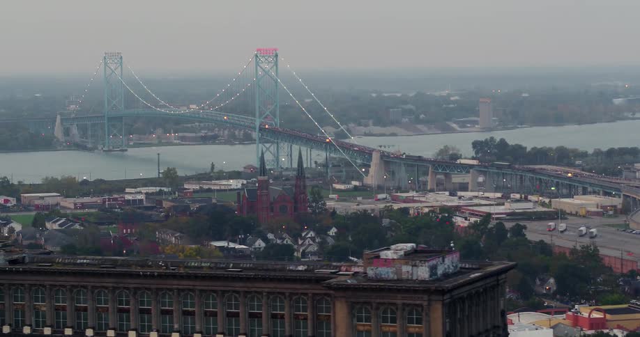 Bridge connecting one side of a city to another over a river