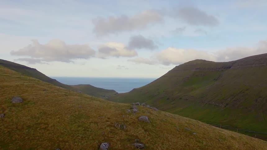 Mountain range and an ocean view