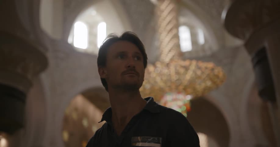 Man standing in a cathedral
