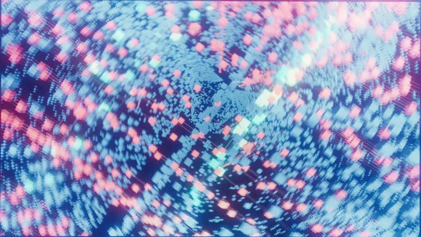 Advanced medical interface displays a detailed 3D particle animation of a human brain scan for futuristic neurological analysis