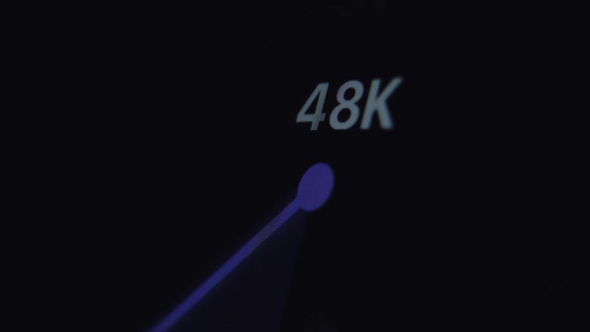 A close-up of a digital counter on a screen rapidly increasing to forty-eight thousand, showing successful growth