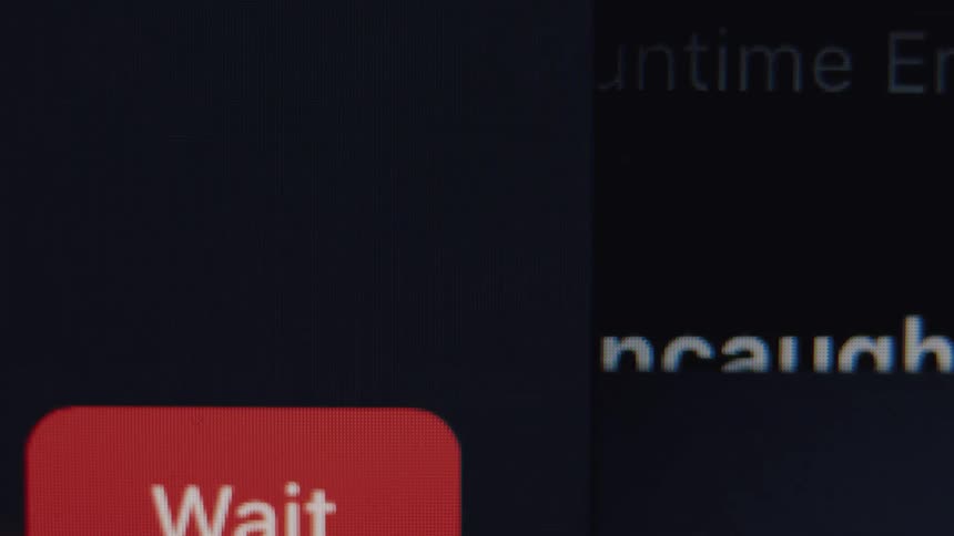 A macro view shows a rapid succession of system error messages popping up on a dark computer screen