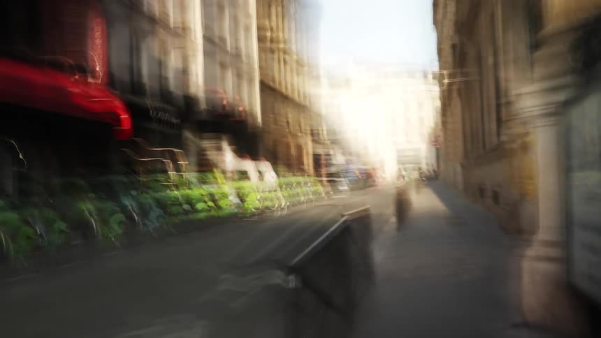 A frantic and impressionistic first-person walk through the bustling streets of Paris, where the city blurs into a dream-like state