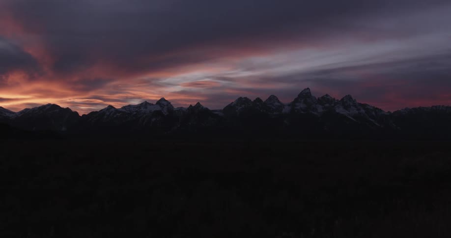 Mountain tops at sunset