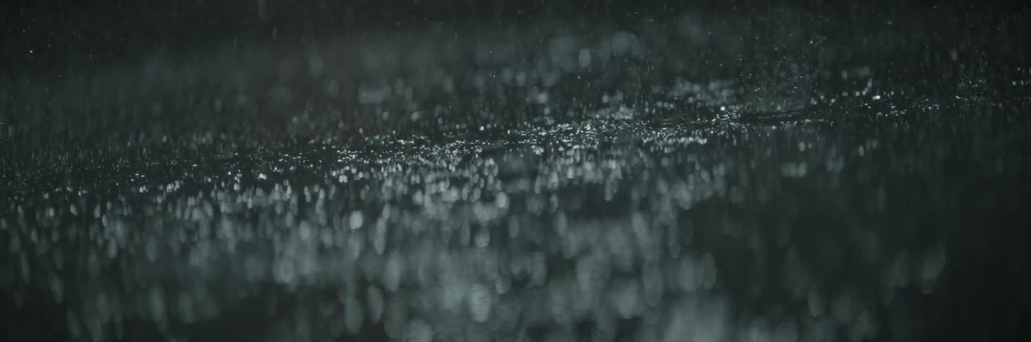 Rain is falling and flowing