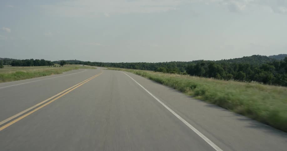 Traveling view of a highway in the country
