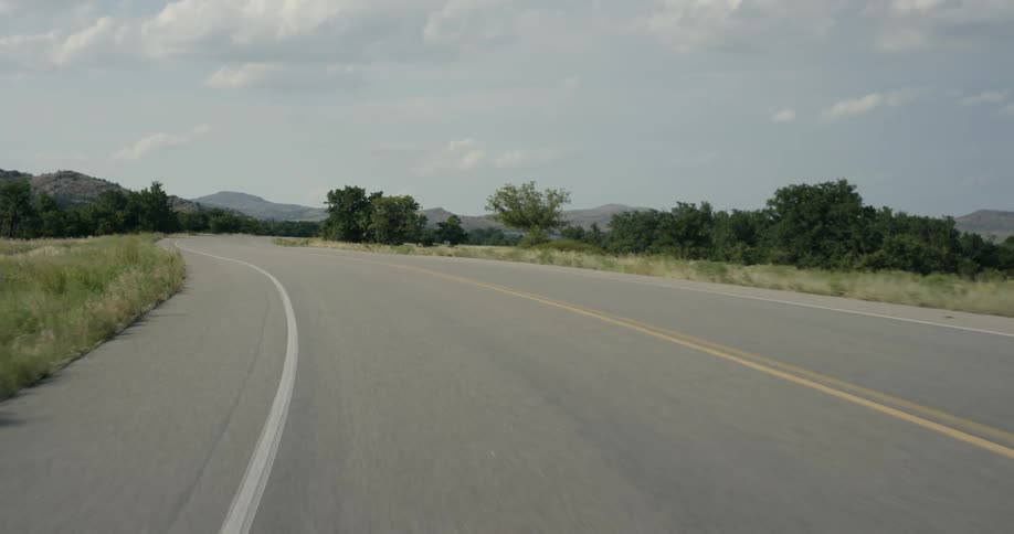 A view of moving down a road
