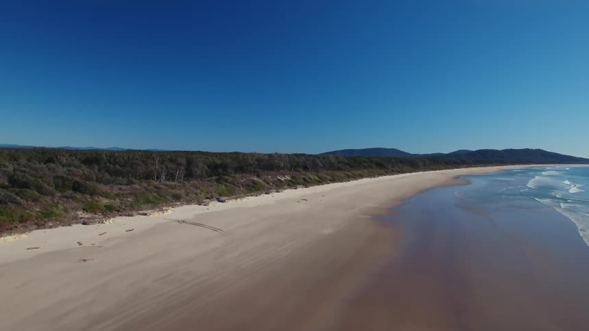 The beach is empty of people