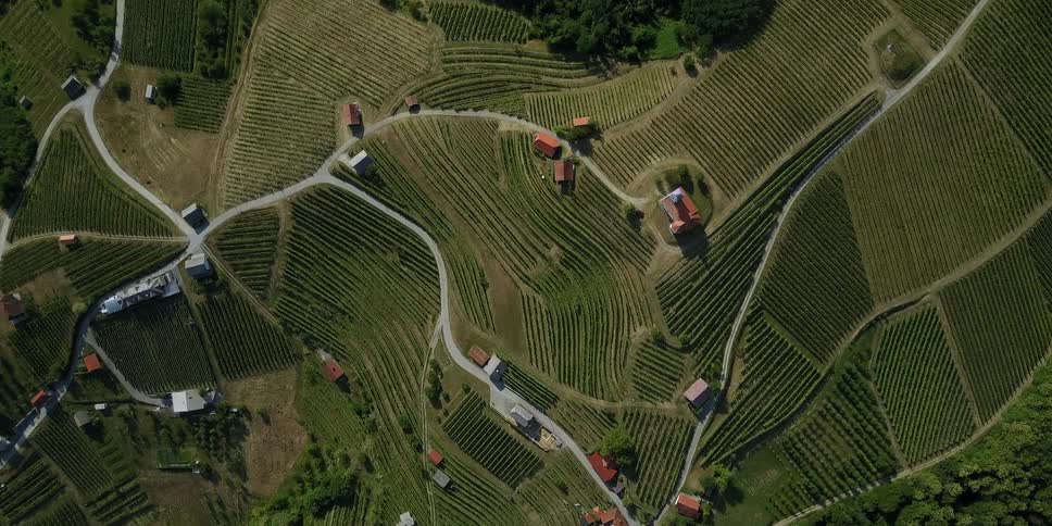 Aerial view of a rural area of country