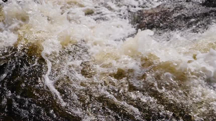 Water splashing in a river