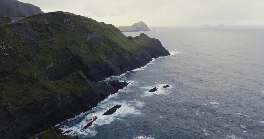 Mountains cutting into the ocean