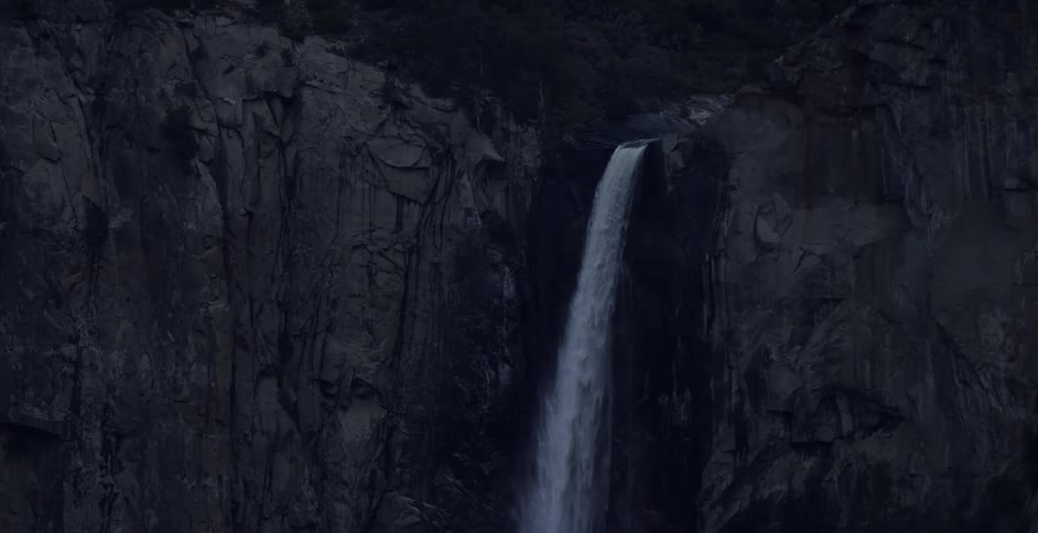A waterfall over a sheer cliff