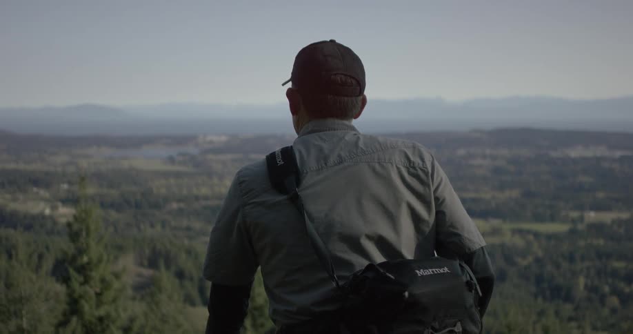 Man overlooking a valley