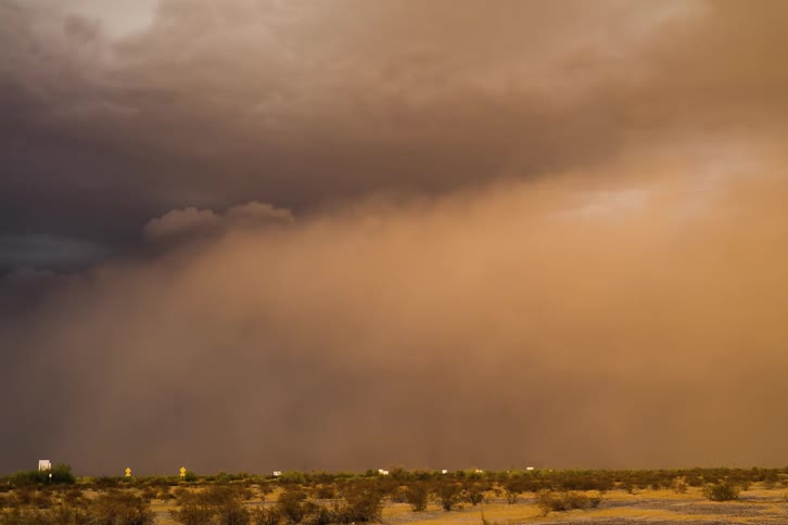 Dust storm moves over the Arizona desert