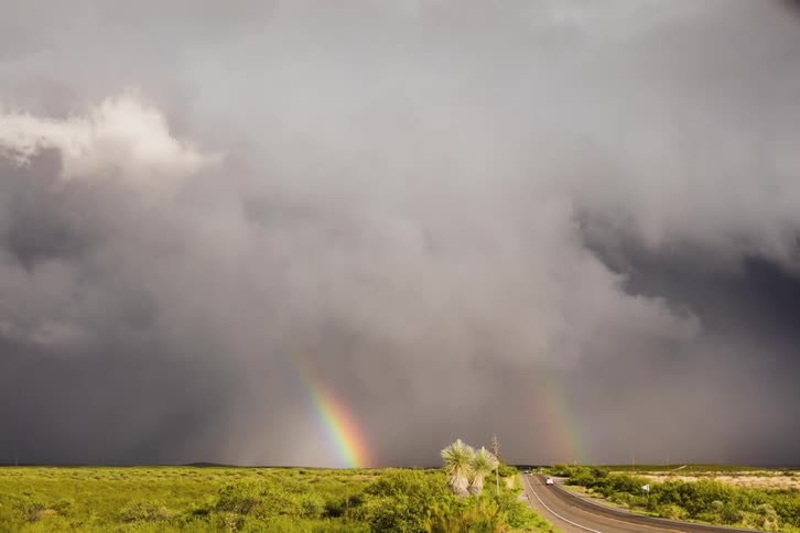 Storm clouds rolling over flat plains