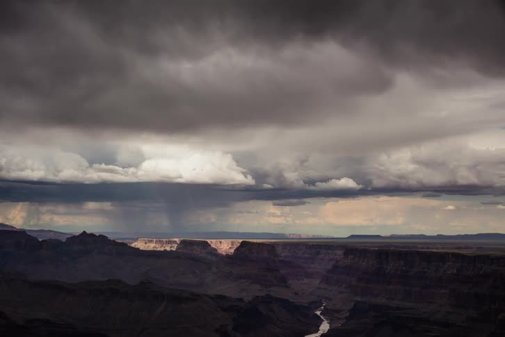 Clouds rolling over plateaus