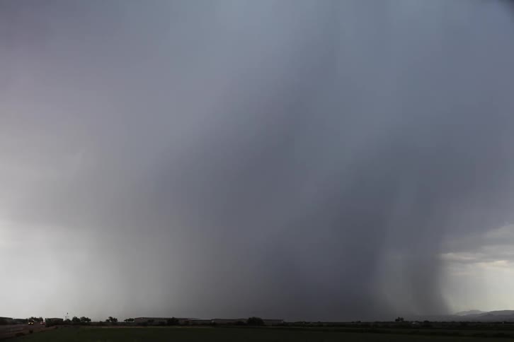 Rain clouds move over the landscape