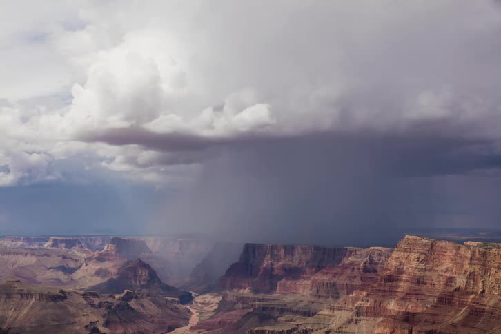 Clouds rolling over plateaus