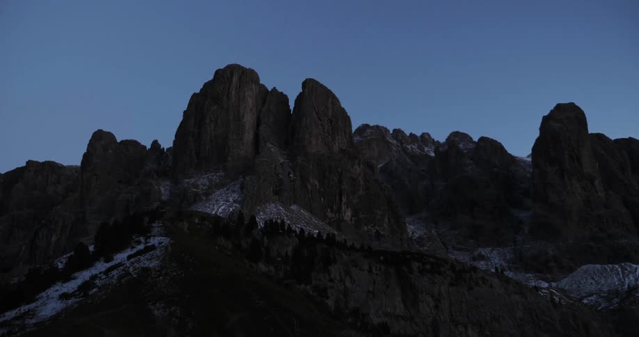 View of rocky mountains at sunset