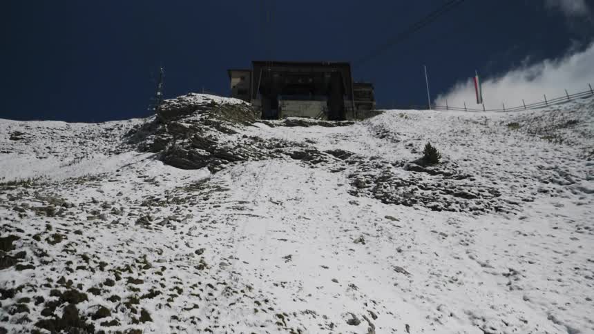 Snow covered rocky terrain