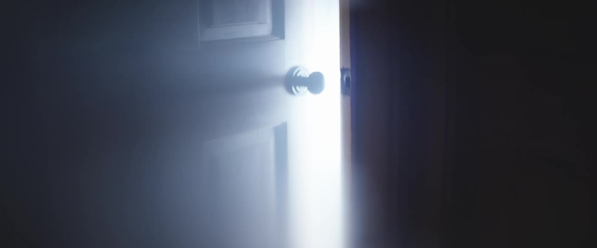Light shining through a doorway