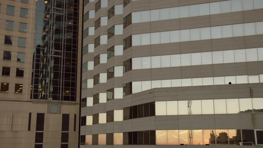 Exterior windows of a large building