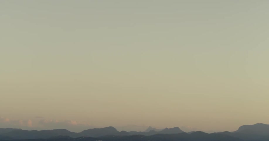 Mountains on the horizon on a cloudy day