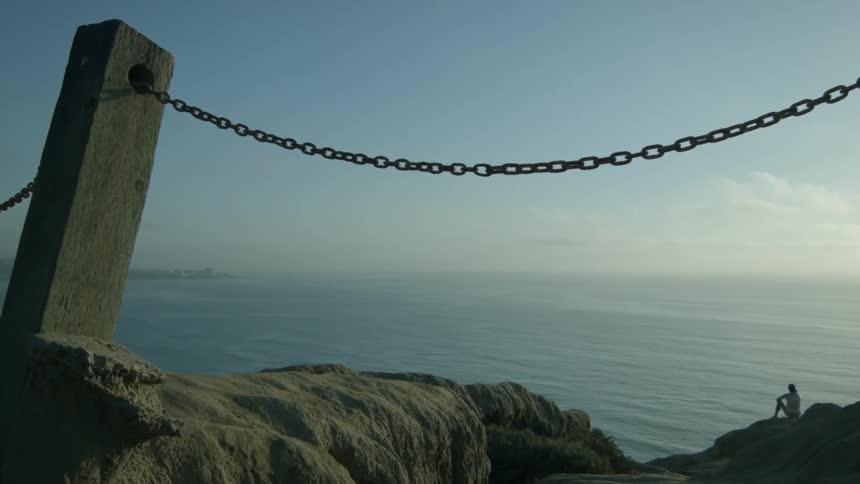 A chain between a post