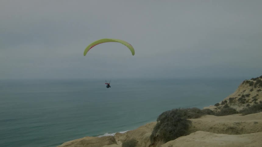 A person parasailing