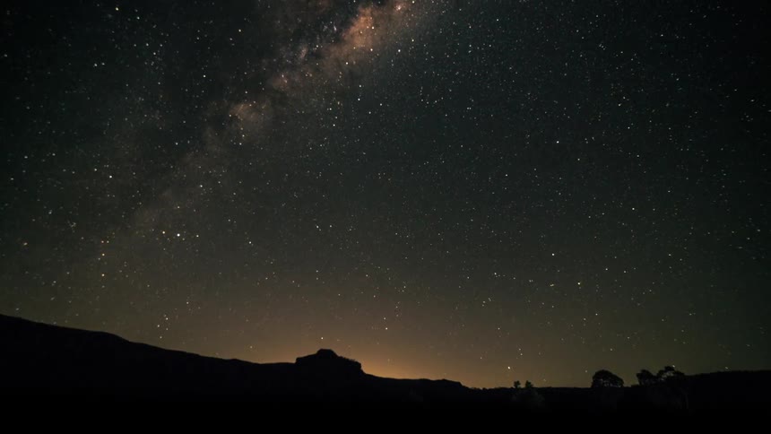 Fast forward of a night sky with stars all over