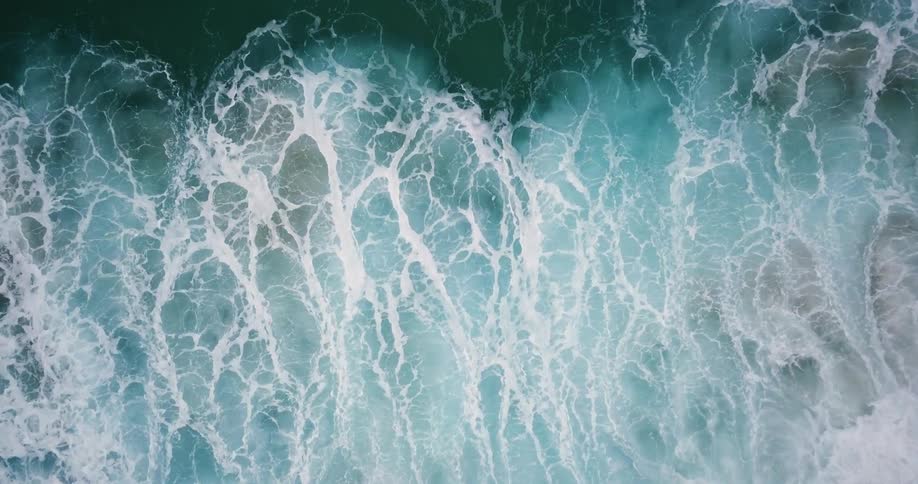 Ocean waves ripple and flow