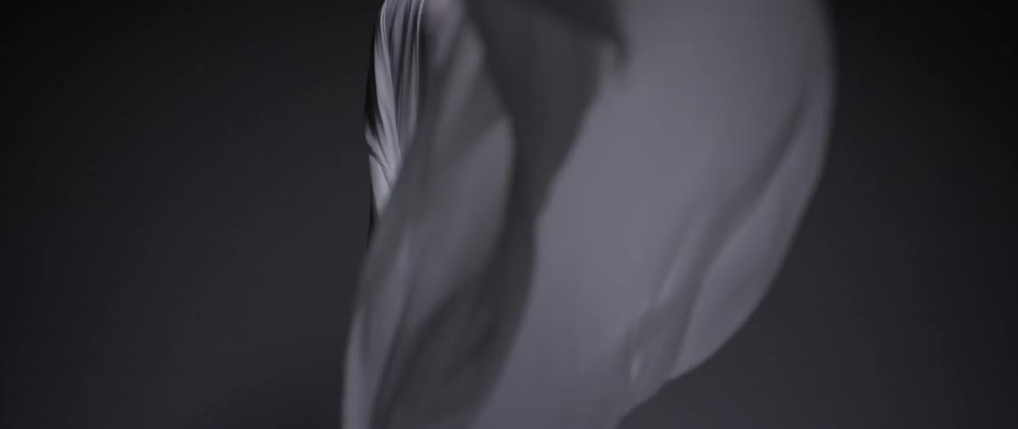 Very light thin fabric floating and blowing in the air