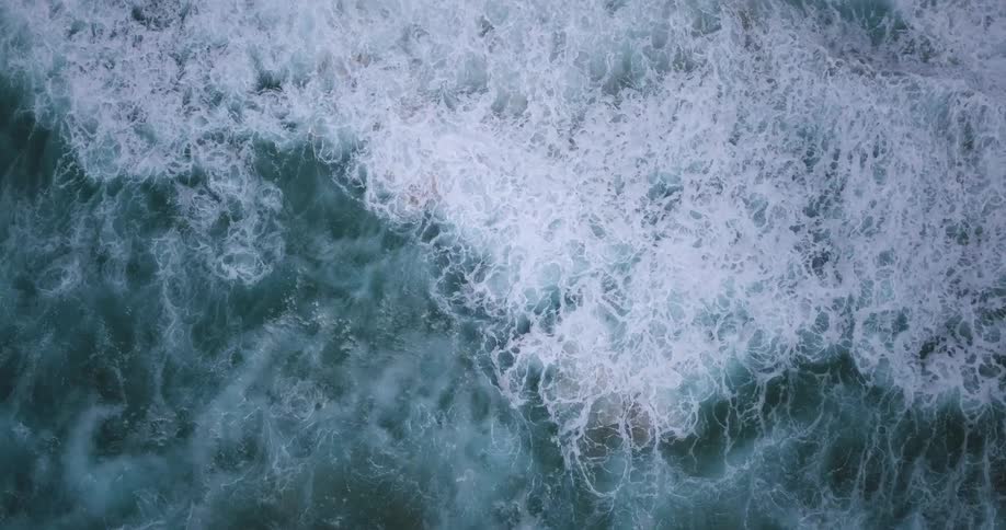 Ocean waves flow and crash