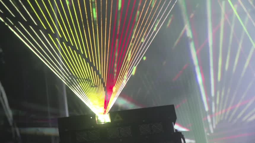 Light machine is projecting beams of light