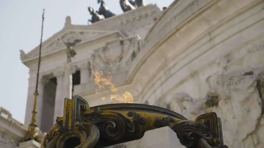 Flame burning outside of a government building