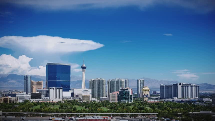 Clouds float over the las vegas skyline