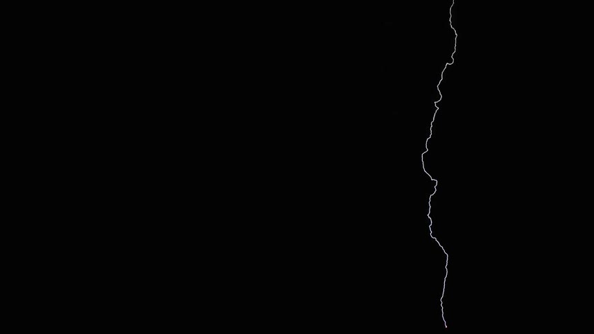 Lightning flashes in the dark night sky