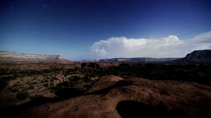 Lightning flashes during a storm in the wilderness