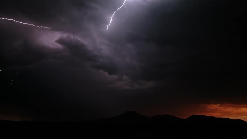 Lightning lighting up the night sky
