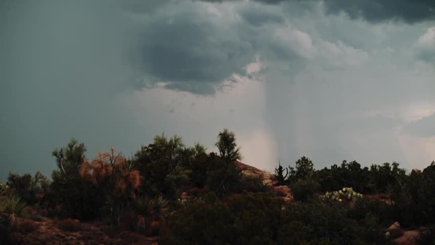 Lightning strikes grassy hills