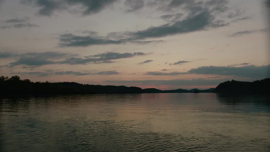 Water flowing at sunset