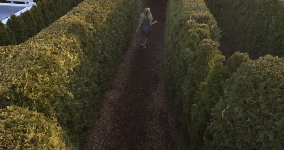 A girl is lost is a maze