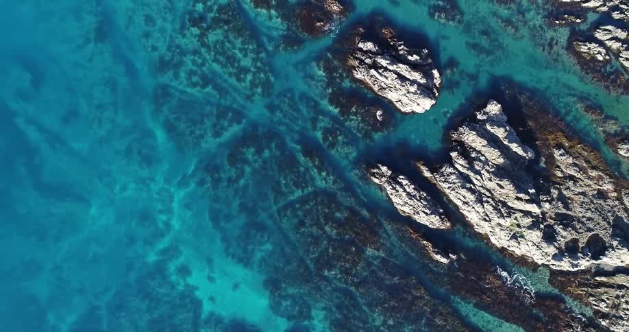 Aerial view of shallow water