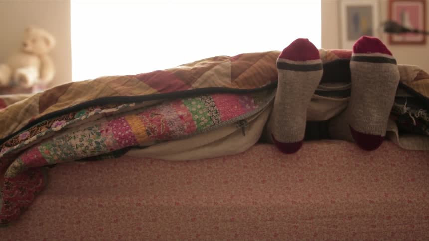 A person wearing socks