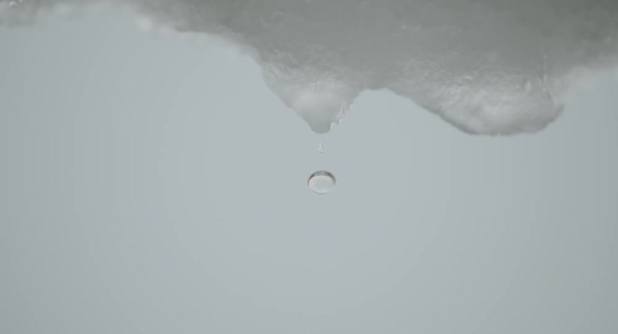 Water dripping off of snow