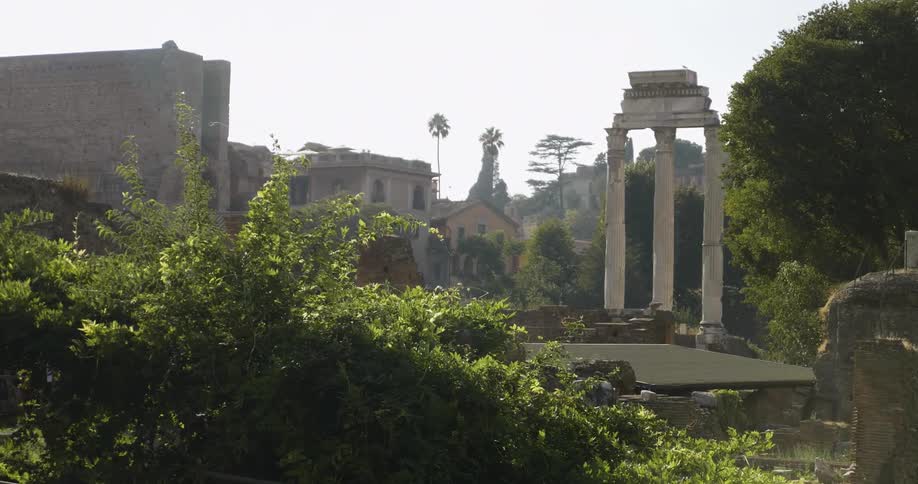 View of pillars and old buildings